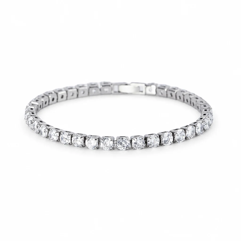FLEXXERA moissanite tennis bracelet on white background